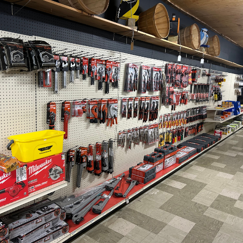 Hardware and supplies inside of Dayton Farm and Lumber.