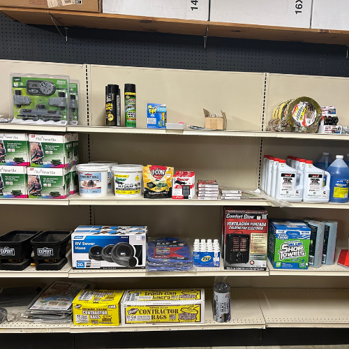 Supplies inside of Dayton Farm and Lumber.