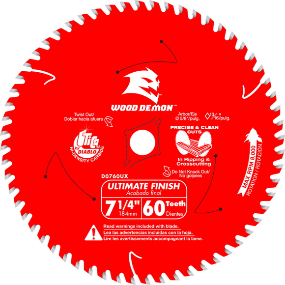 Diablo Wood Demon™ Ultimate Finish Carbide Saw Blade for Wood