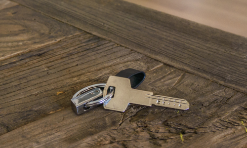Keys on an end table.