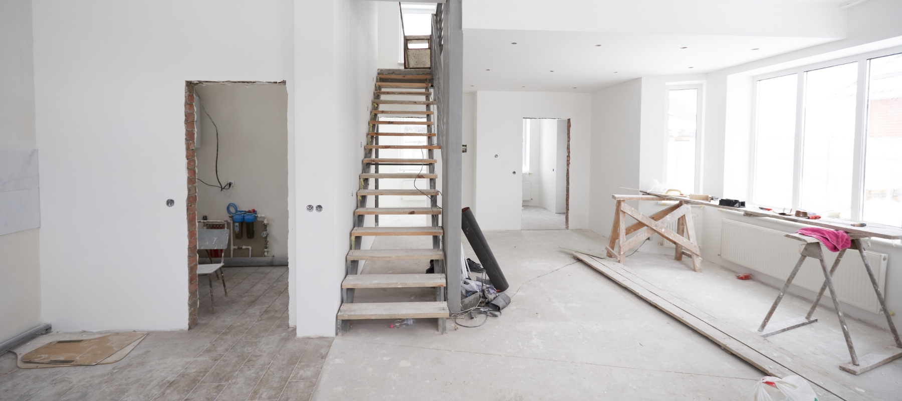 A room being renovated.
